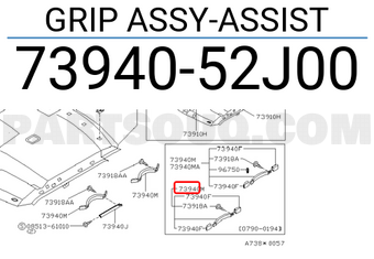 Nissan 7394052J00 GRIP ASSY-ASSIST