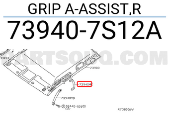 Nissan 739407S12A GRIP A-ASSIST,R