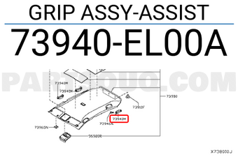 Nissan 73940EL00A GRIP ASSY-ASSIST