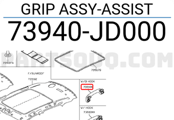 Nissan 73940JD000 GRIP ASSY-ASSIST