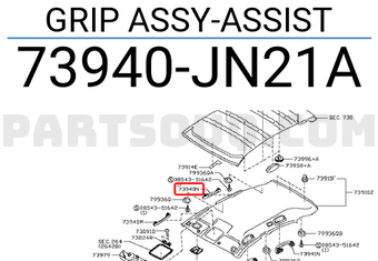 Nissan 73940JN21A GRIP ASSY-ASSIST