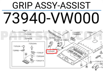 Nissan 73940VW000 GRIP ASSY-ASSIST
