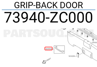 Nissan 73940ZC000 GRIP-BACK DOOR