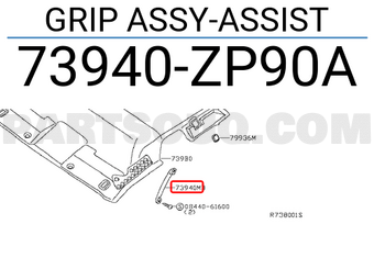 Nissan 73940ZP90A GRIP ASSY-ASSIST
