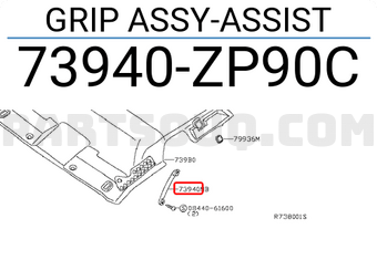 Nissan 73940ZP90C GRIP ASSY-ASSIST