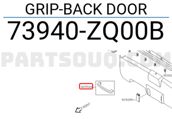 Nissan 73940ZQ00B GRIP-BACK DOOR