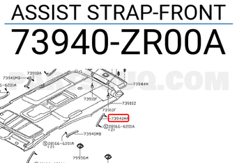 Nissan 73940ZR00A ASSIST STRAP-FRONT