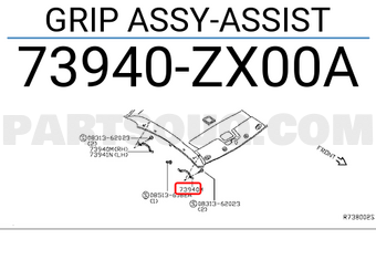 Nissan 73940ZX00A GRIP ASSY-ASSIST