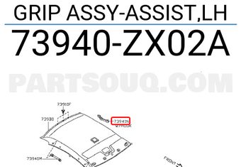 Nissan 73940ZX02A GRIP ASSY-ASSIST,LH