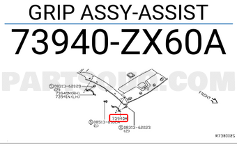 Nissan 73940ZX60A GRIP ASSY-ASSIST