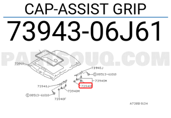 Nissan 7394306J61 CAP-ASSIST GRIP