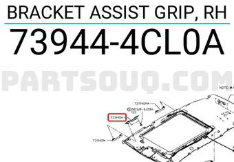 Nissan 739444CL0A BRACKET ASSIST GRIP, RH
