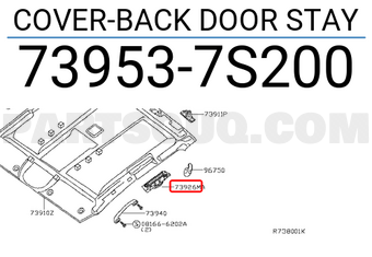 Nissan 739537S200 COVER-BACK DOOR STAY