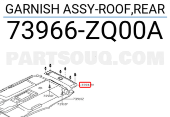 Nissan 73966ZQ00A GARNISH ASSY-ROOF,REAR