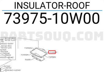 Nissan 7397510W00 INSULATOR-ROOF