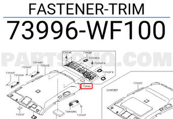 Nissan 73996WF100 FASTENER-TRIM