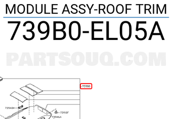 Nissan 739B0EL05A MODULE ASSY-ROOF TRIM