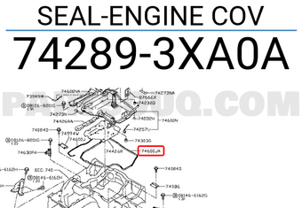 Nissan 742893XA0A SEAL-ENGINE COV