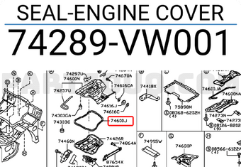 Nissan 74289VW001 SEAL-ENGINE COVER