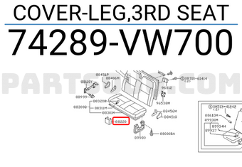 Nissan 74289VW700 COVER-LEG,3RD SEAT