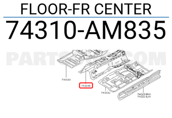 Nissan 74310AM835 FLOOR-FR CENTER