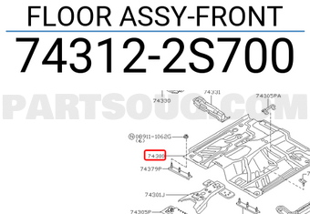 Nissan 743122S700 FLOOR ASSY-FRONT