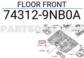 Nissan 743129NB0A FLOOR FRONT