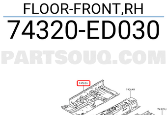 Nissan 74320ED030 FLOOR-FRONT,RH
