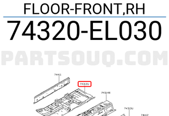 Nissan 74320EL030 FLOOR-FRONT,RH