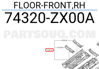 Nissan 74320ZX00A FLOOR-FRONT,RH