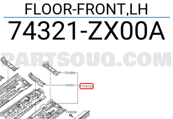 Nissan 74321ZX00A FLOOR-FRONT,LH