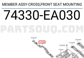 Nissan 74330EA030 MEMBER ASSY-CROSS,FRONT SEAT MOUNTING