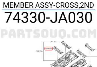 Nissan 74330JA030 MEMBER ASSY-CROSS,2ND