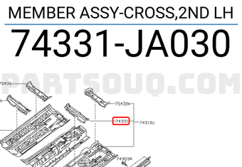 Nissan 74331JA030 MEMBER ASSY-CROSS,2ND LH