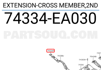 Nissan 74334EA030 EXTENSION-CROSS MEMBER,2ND