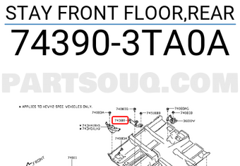 Nissan 743903TA0A STAY FRONT FLOOR,REAR