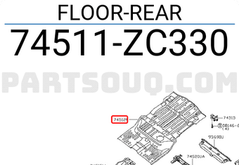 Nissan 74511ZC330 FLOOR-REAR