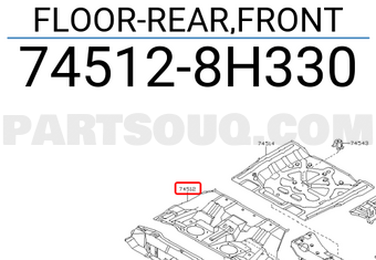 Nissan 745128H330 FLOOR-REAR,FRONT