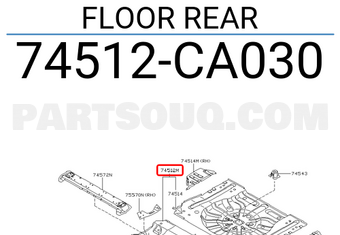 Nissan 74512CA030 FLOOR REAR