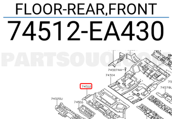 Nissan 74512EA430 FLOOR-REAR,FRONT