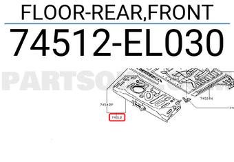 Nissan 74512EL030 FLOOR-REAR,FRONT