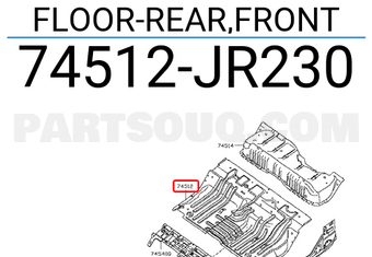 Nissan 74512JR230 FLOOR-REAR,FRONT