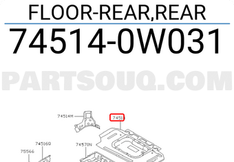 Nissan 745140W031 FLOOR-REAR,REAR