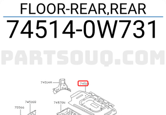 Nissan 745140W731 FLOOR-REAR,REAR