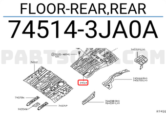 Nissan 745143JA0A FLOOR-REAR,REAR