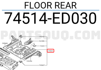 Nissan 74514ED030 FLOOR REAR
