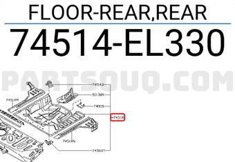 Nissan 74514EL330 FLOOR-REAR,REAR