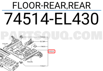 Nissan 74514EL430 FLOOR-REAR,REAR