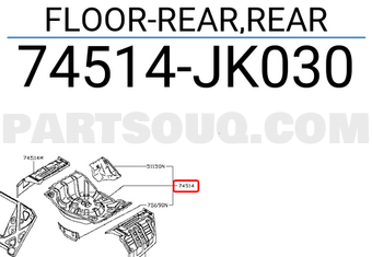Nissan 74514JK030 FLOOR-REAR,REAR