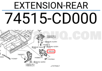 Nissan 74515CD000 EXTENSION-REAR